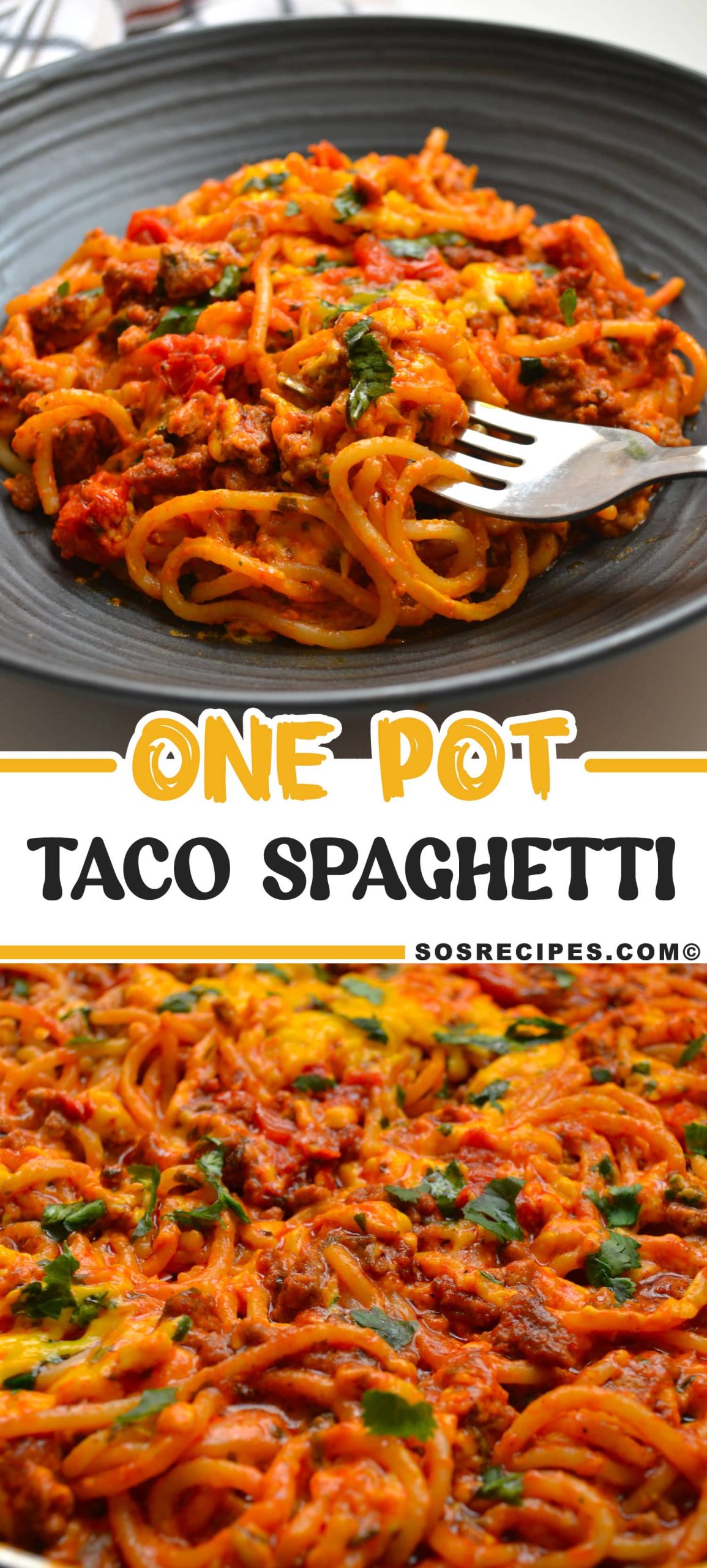 One Pot Taco Spaghetti Recipe l SOS Recipes