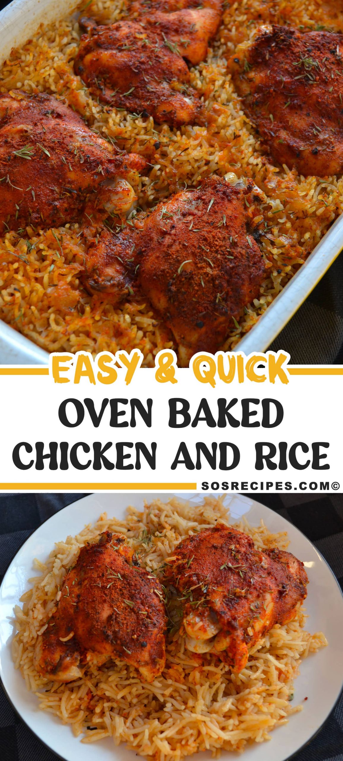 Oven Baked Chicken And Rice Recipe - SOS Recipes